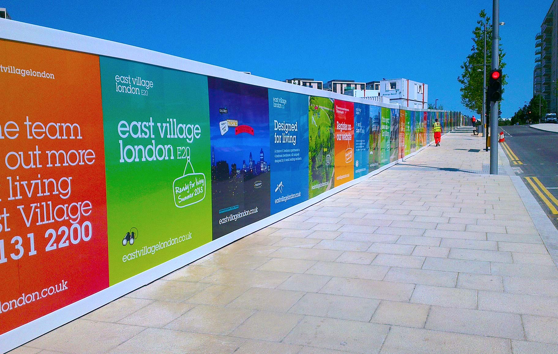 Hoarding-installation-east-village-london